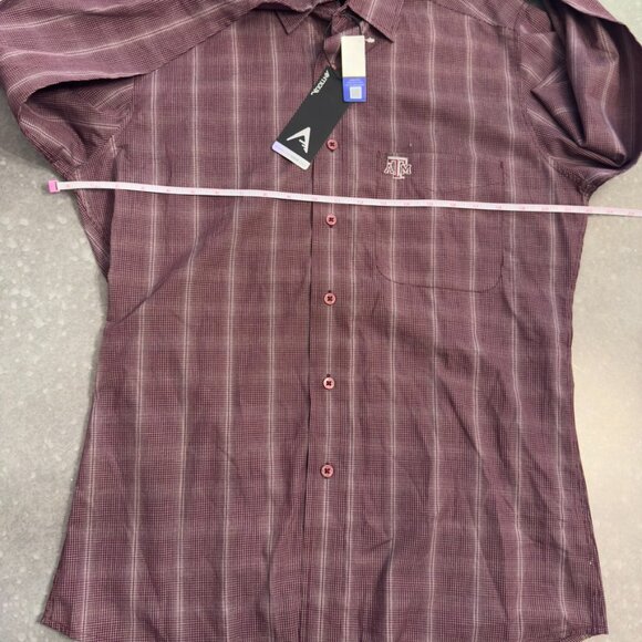 Antigua Texas A&M Maroon Check Long Sleeve Button-Up Shirt – Men's Medium - Picture 13 of 14